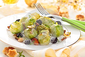 Baked Brussel sprouts.