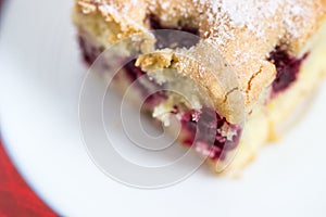 Baked cake on a plate