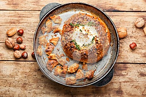 Baked camembert cheese