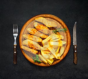 Baked Chicken Fingers and French Fries