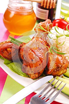 Baked chicken legs with honey