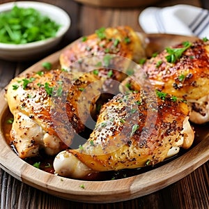 baked chicken legs on plate