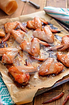 Baked Chicken Wings with Honey.