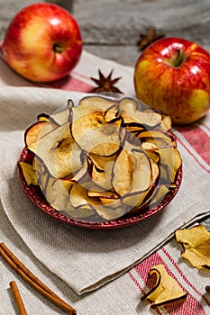 Baked Cinnamon Red Apple Chips