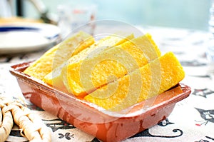 baked cornmeal slices