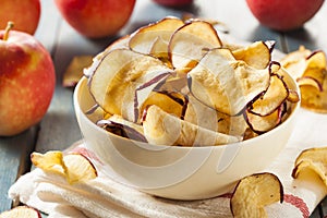 Baked Dehydrated Apples Chips photo