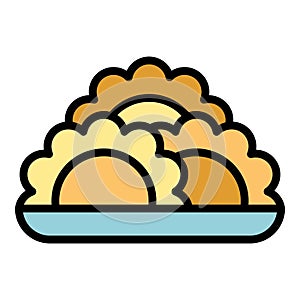 Baked dish icon vector flat