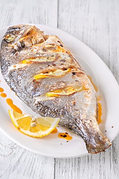 Baked dorado fish