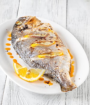 Baked dorado fish