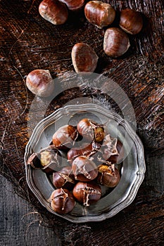 Baked edible chestnuts