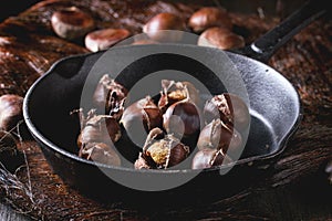 Baked edible chestnuts