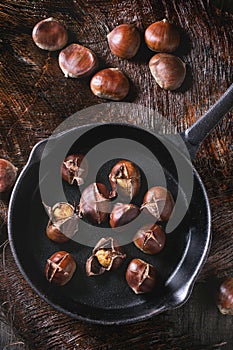 Baked edible chestnuts