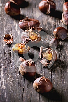 Baked edible chestnuts