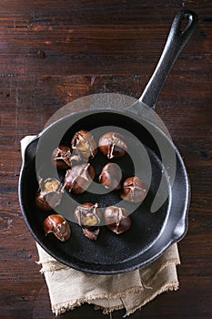 Baked edible chestnuts