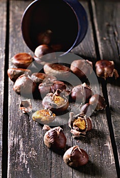 Baked edible chestnuts