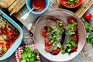 Baked eggplant with sauce