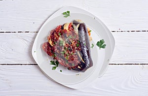 Baked eggplant with tomato