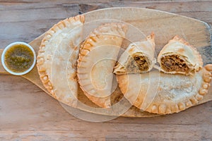 Baked empanadas with beef filling