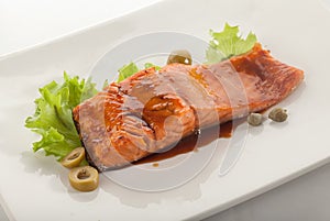 Baked fillet of salmon dressing by narsharab