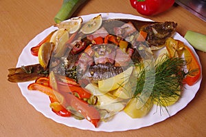 Baked fish flounder