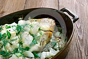 Baked fish in Tatar
