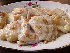 Baked FLOUNDER fish seafood