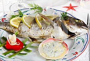 Baked gilt-head bream