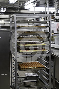baked goods in cruise ship kitchen