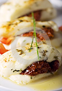 Baked halloumi cheese