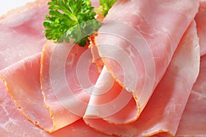 Baked ham slices