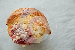 Baked handmade cherry muffins