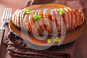 Baked hasselback potato