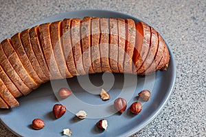 Baked hasselback sweet potatoes