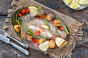 Baked lemon sole