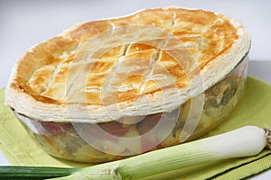 Baked meat and vegetable pie