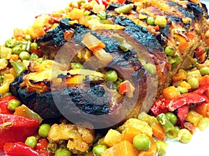 Baked meat with vegetables