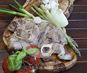 Baked Osso buco with vegetable photo