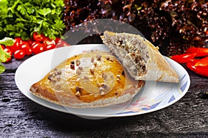 Baked pastry, wholemeal flour, empanada