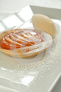 Baked peach tart