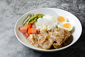 Baked pork ribs with rice