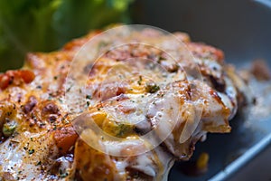 Baked pork ribs with sauce