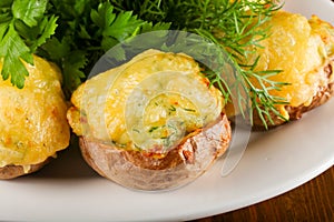 Baked potato with cheese