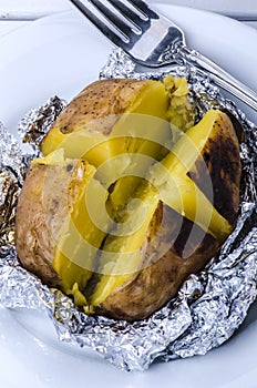 Baked potato in a foil
