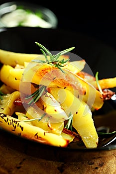 Baked potatoes with cheese dip