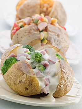 Baked Potatoes with a Selection of Toppings photo