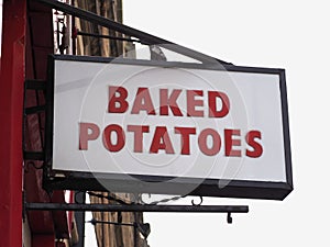 Baked Potatoes sign