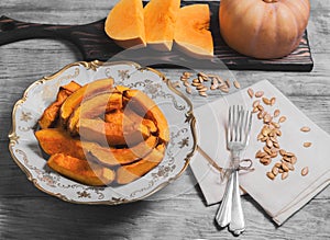 Baked pumpkin food photo