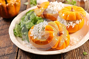 Baked pumpkin with rice