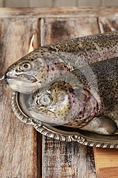 Baked rainbow trout with lemon