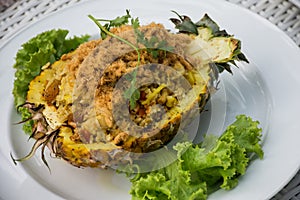 baked rice with pineapple